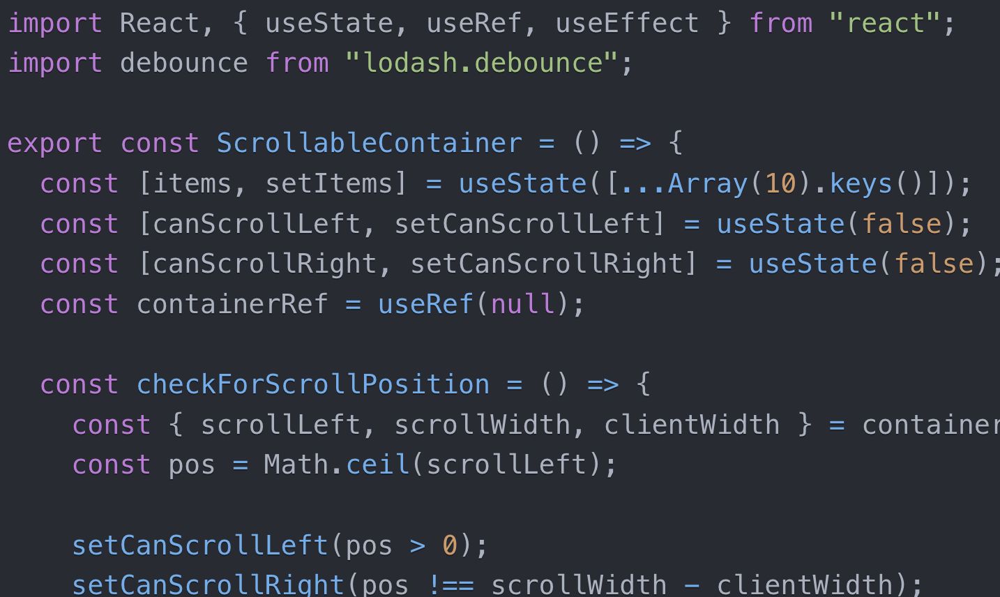 Cover image for Scrollable Container Controls with React Hooks